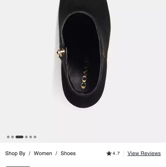 Coach lona Black Suede Platform Block Heel Bootie Womens size 8 - Picture 4 of 15